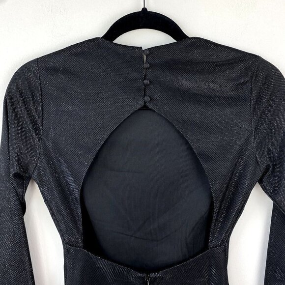 Bardot Metallic Knit Dress Black NWT 6 / S - Picture 7 of 13